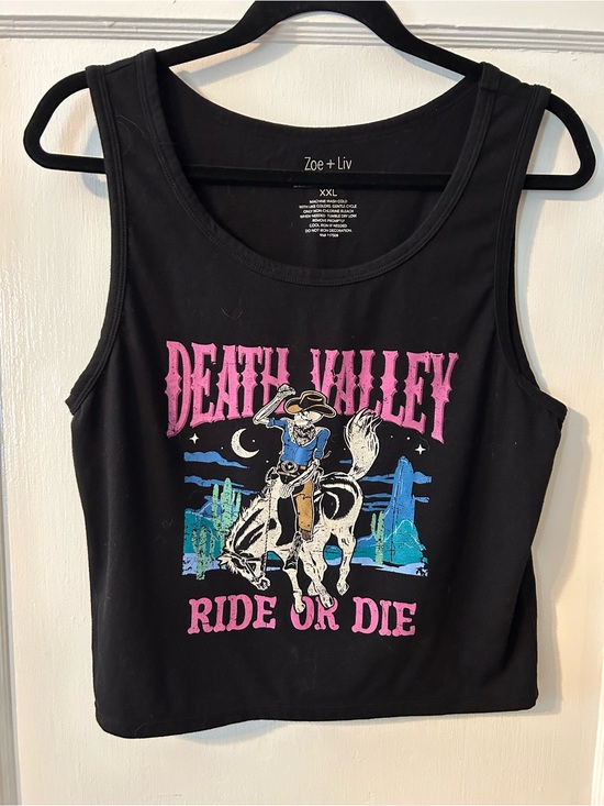 Zoe + Liv Tops - Zoe + Liv Black Death Valley Graphic Tank